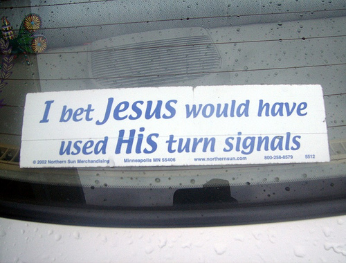 I BET JESUS WOULD HAVE USED HIS TURN SIGNAL wwjd funny License Plate Frame  Auto Parts & Accessories bonusracefinals Car & Truck Parts